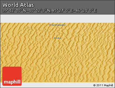 Physical 3D Map of the Area around 39° 57' 6" N, 85° 55' 30" E