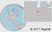 Gray Location Map of the area around 39° 57' 6" N, 87° 28' 29" W, hill shading