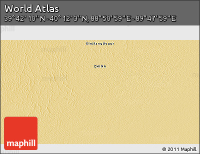 Physical 3D Map of the Area around 39° 57' 6" N, 89° 19' 29" E