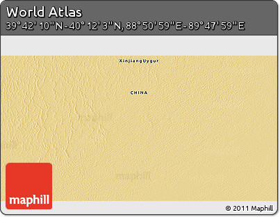 Physical 3D Map of the Area around 39° 57' 6" N, 89° 19' 29" E