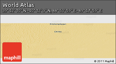 Physical Panoramic Map of the Area around 39° 57' 6" N, 89° 19' 29" E