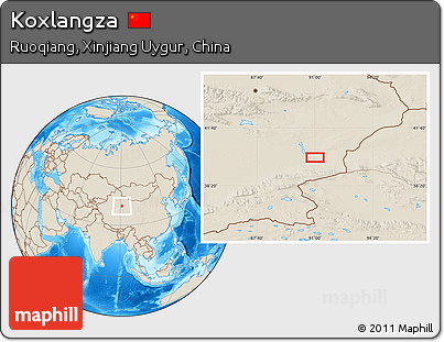 Shaded Relief Location Map of Koxlangza