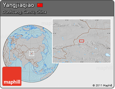 Gray Location Map of Yangjiaqiao, hill shading