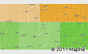 Political 3D Map of the area around 39° 57' 6" N, 95° 58' 29" W