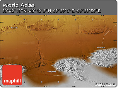 Physical Map of the Area around 39° 57' 6" N, 96° 7' 30" E
