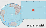 Gray Location Map of the area around 39° 12' 22" S, 0° 4' 30" E