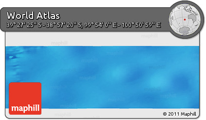 Physical Panoramic Map of the Area around 39° 12' 22" S, 100° 22' 30" E