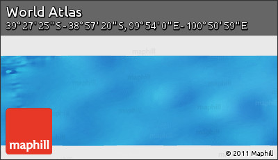 Physical Panoramic Map of the Area around 39° 12' 22" S, 100° 22' 30" E