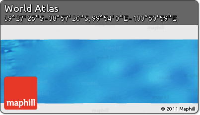 Physical Panoramic Map of the Area around 39° 12' 22" S, 100° 22' 30" E