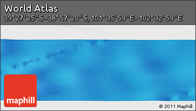 Physical Panoramic Map of the Area around 39° 12' 22" S, 102° 4' 29" E