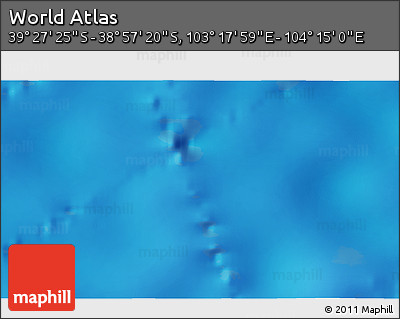 Physical 3D Map of the Area around 39° 12' 22" S, 103° 46' 30" E
