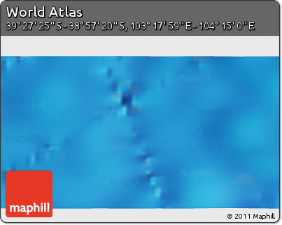 Physical 3D Map of the Area around 39° 12' 22" S, 103° 46' 30" E