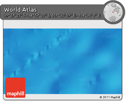 Physical 3D Map of the Area around 39° 12' 22" S, 108° 1' 30" E