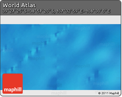 Physical 3D Map of the Area around 39° 12' 22" S, 108° 1' 30" E