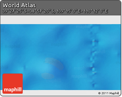 Physical 3D Map of the Area around 39° 12' 22" S, 109° 43' 29" E