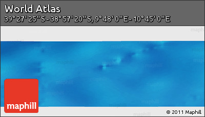 Physical Panoramic Map of the Area around 39° 12' 22" S, 10° 16' 30" E