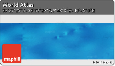 Physical Panoramic Map of the Area around 39° 12' 22" S, 10° 16' 30" E