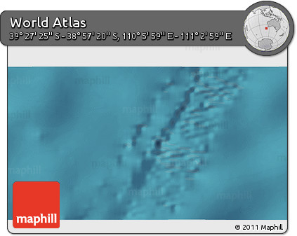 Satellite 3D Map of the Area around 39° 12' 22" S, 110° 34' 29" E