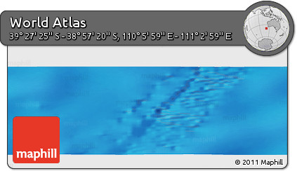 Physical Panoramic Map of the Area around 39° 12' 22" S, 110° 34' 29" E