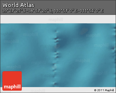 Satellite 3D Map of the Area around 39° 12' 22" S, 111° 25' 30" E