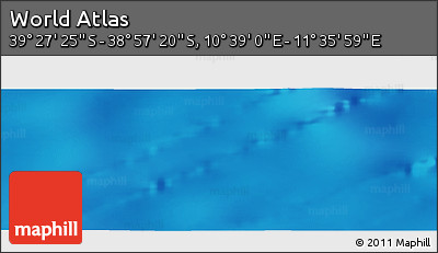 Physical Panoramic Map of the Area around 39° 12' 22" S, 11° 7' 30" E
