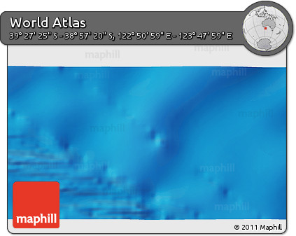 Physical 3D Map of the Area around 39° 12' 22" S, 123° 19' 29" E