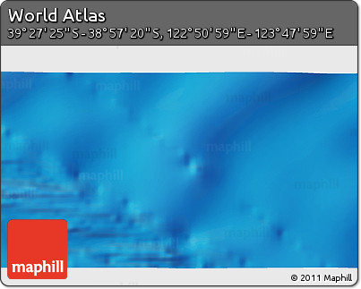 Physical 3D Map of the Area around 39° 12' 22" S, 123° 19' 29" E