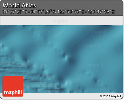 Satellite 3D Map of the Area around 39° 12' 22" S, 123° 19' 29" E