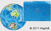 Physical Location Map of the area around 39° 12' 22" S, 125° 52' 30" E