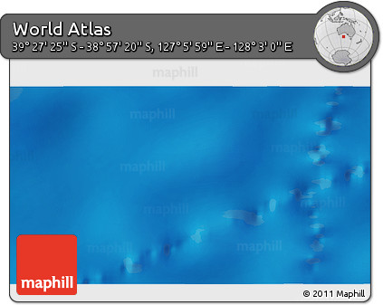 Physical 3D Map of the Area around 39° 12' 22" S, 127° 34' 30" E