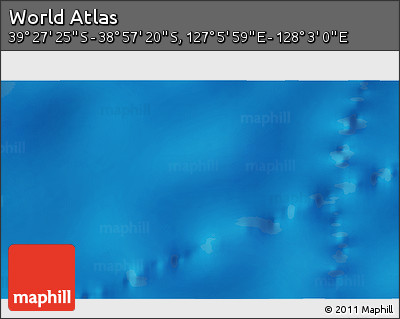 Physical 3D Map of the Area around 39° 12' 22" S, 127° 34' 30" E