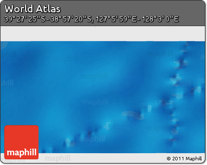 Physical 3D Map of the Area around 39° 12' 22" S, 127° 34' 30" E