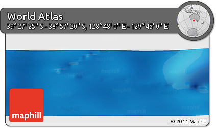 Physical Panoramic Map of the Area around 39° 12' 22" S, 129° 16' 30" E