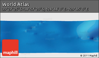 Physical Panoramic Map of the Area around 39° 12' 22" S, 129° 16' 30" E