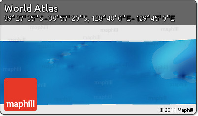 Physical Panoramic Map of the Area around 39° 12' 22" S, 129° 16' 30" E
