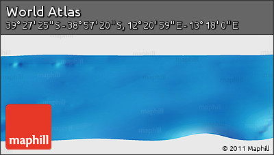 Physical Panoramic Map of the Area around 39° 12' 22" S, 12° 49' 29" E