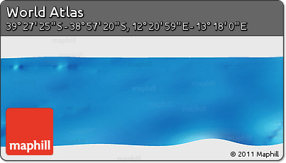 Physical Panoramic Map of the Area around 39° 12' 22" S, 12° 49' 29" E