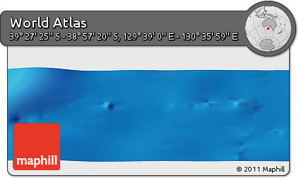 Physical Panoramic Map of the Area around 39° 12' 22" S, 130° 7' 30" E