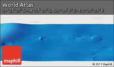 Physical Panoramic Map of the Area around 39° 12' 22" S, 130° 7' 30" E