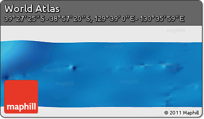Physical Panoramic Map of the Area around 39° 12' 22" S, 130° 7' 30" E