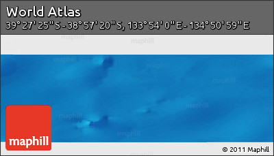 Physical Panoramic Map of the Area around 39° 12' 22" S, 134° 22' 30" E