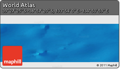 Physical Panoramic Map of the Area around 39° 12' 22" S, 134° 22' 30" E