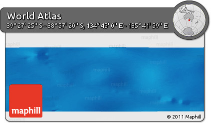 Physical Panoramic Map of the Area around 39° 12' 22" S, 135° 13' 29" E