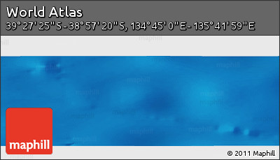 Physical Panoramic Map of the Area around 39° 12' 22" S, 135° 13' 29" E