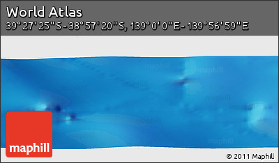 Physical Panoramic Map of the Area around 39° 12' 22" S, 139° 28' 29" E