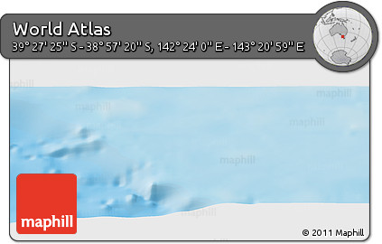 Physical Panoramic Map of the Area around 39° 12' 22" S, 142° 52' 30" E