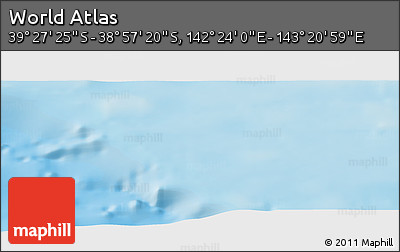 Physical Panoramic Map of the Area around 39° 12' 22" S, 142° 52' 30" E