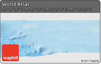 Physical Panoramic Map of the Area around 39° 12' 22" S, 142° 52' 30" E