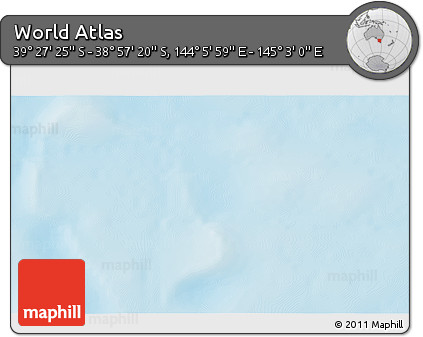 Physical 3D Map of the Area around 39° 12' 22" S, 144° 34' 29" E