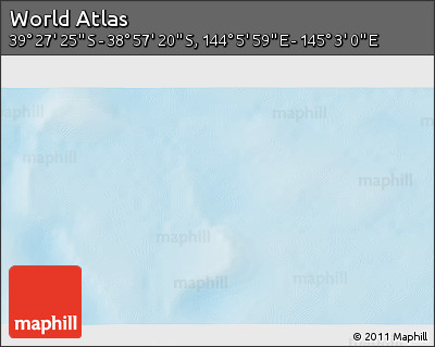 Physical 3D Map of the Area around 39° 12' 22" S, 144° 34' 29" E